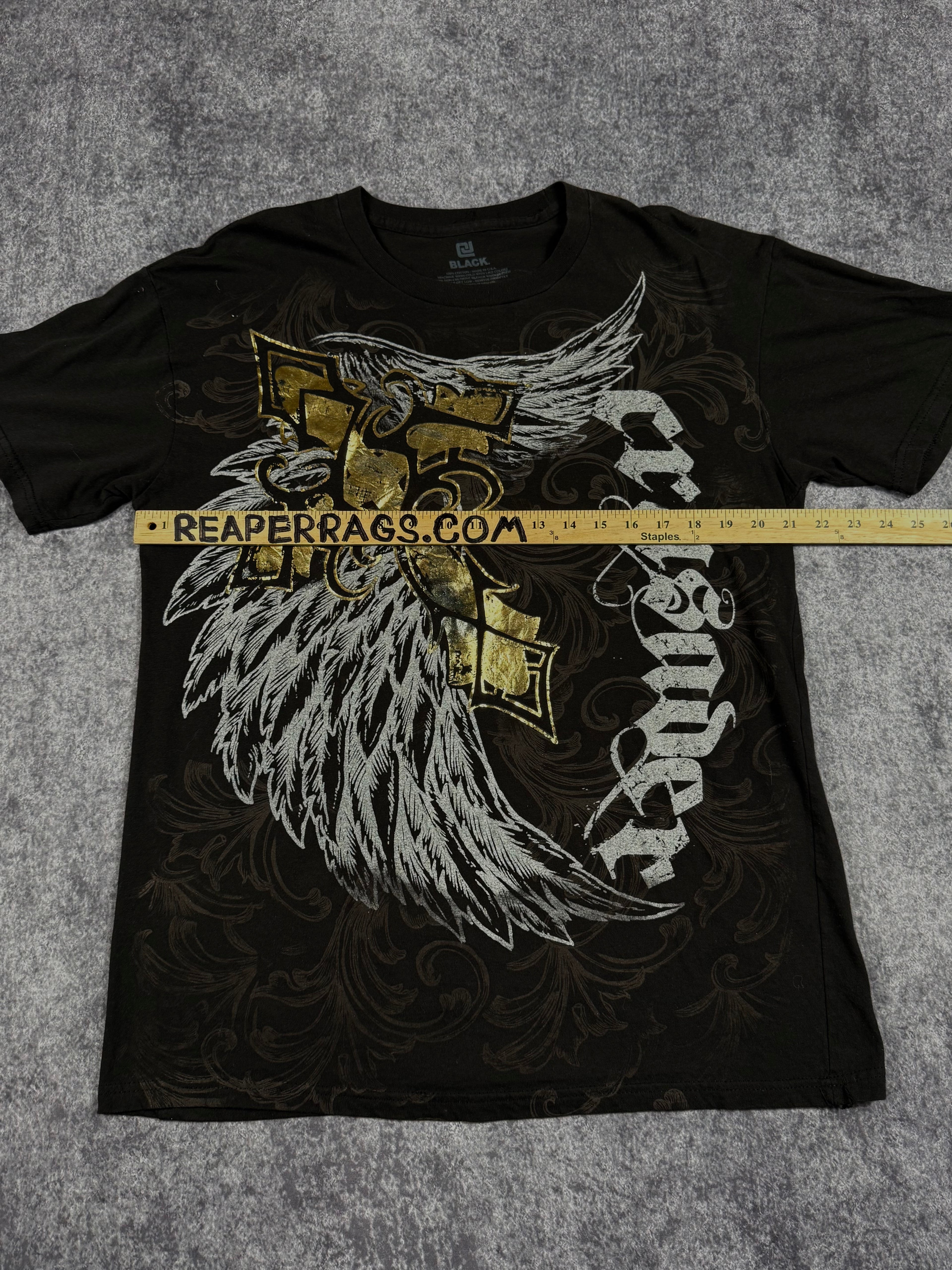 (rare) 2000s black chrome shirt (L)