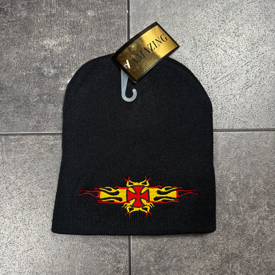 Deadstock 2000s Flaming Cross Beanie (OS)