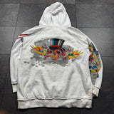 Deadstock 2000s Rhinestone Skull Hoodie (XXL)