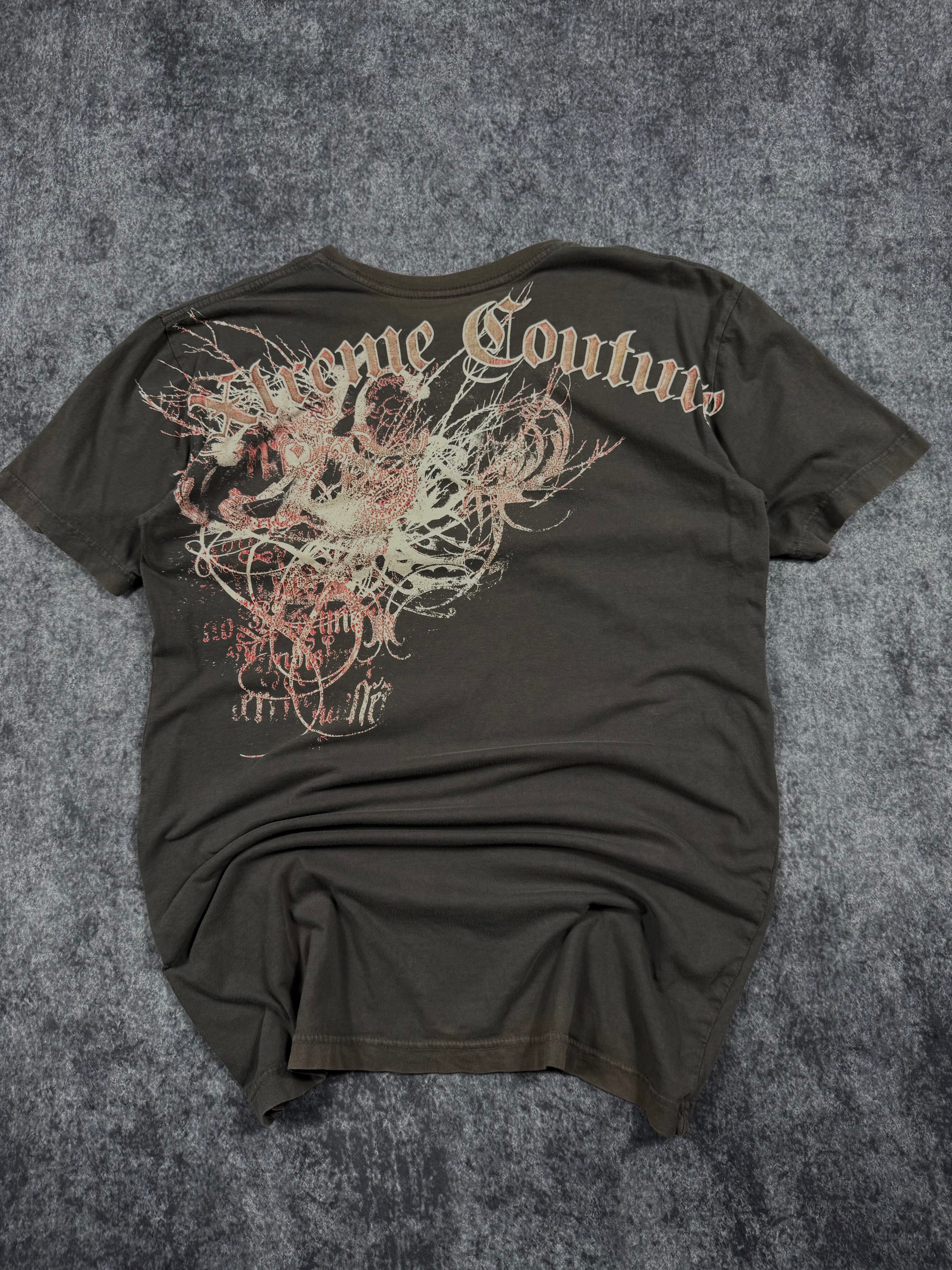 (rare) 2000s xtreme couture chrome shirt (L)