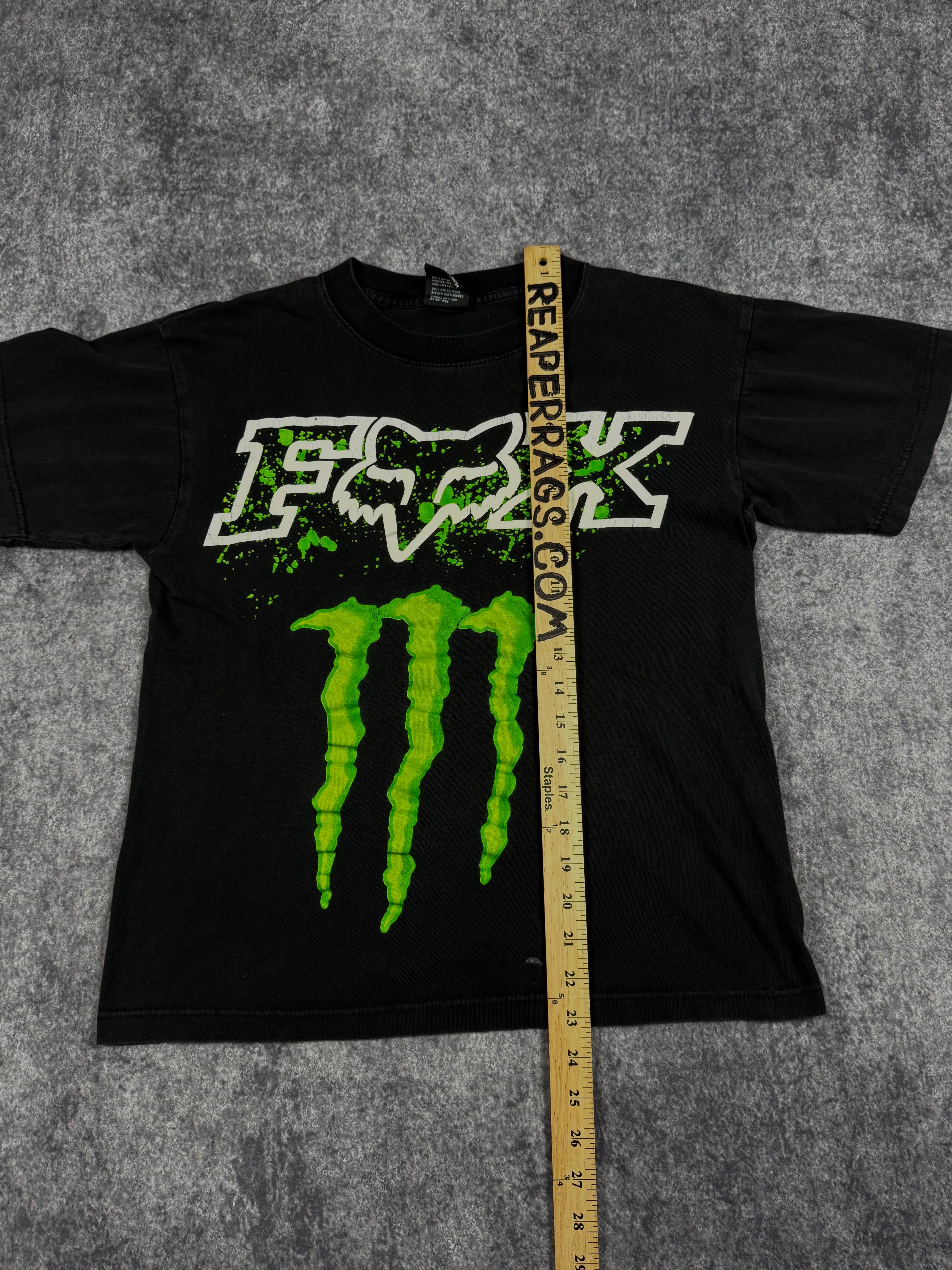 (rare) 2000s monster energy x fox racing shirt (S)