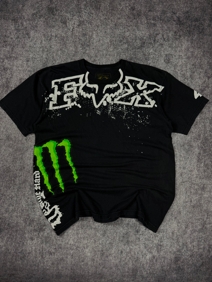 (rare) 2000s monster energy x fox racing shirt (L)