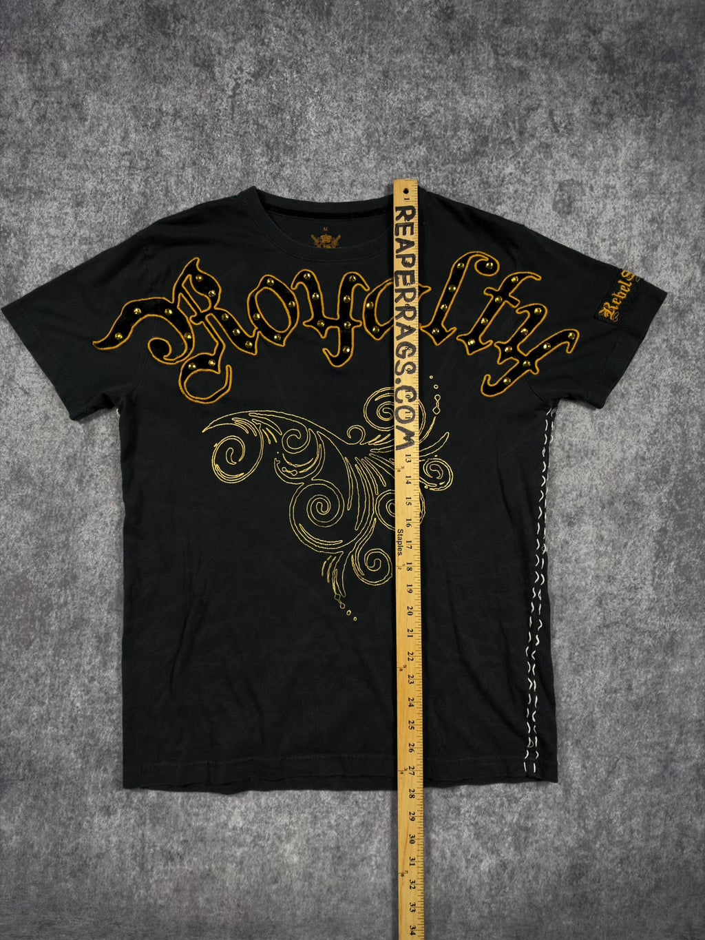 (RARE) 2000S REBEL SPIRIT RHINESTONE SHIRT (M)