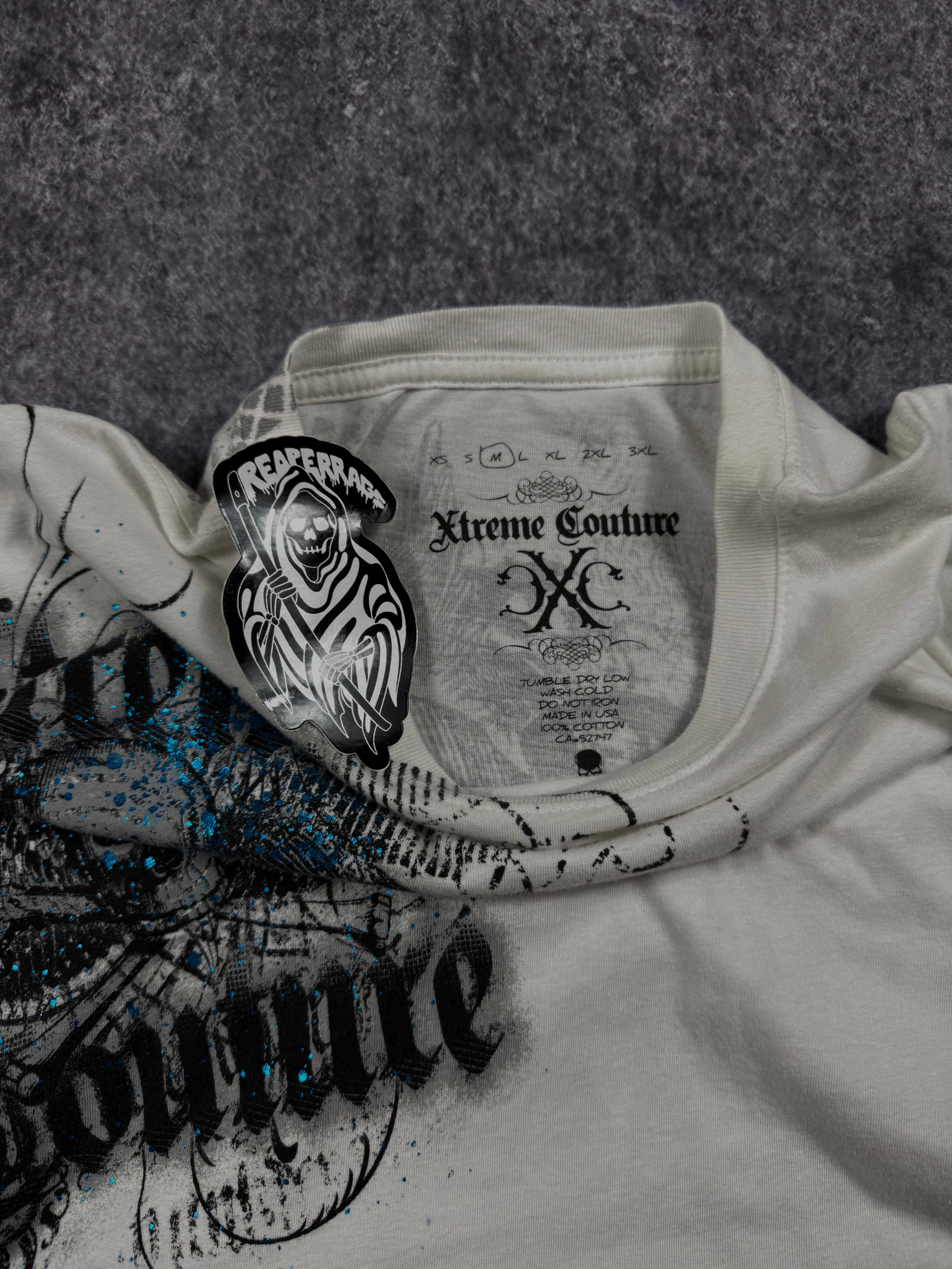 (rare) 2000s xtreme couture chrome shirt (M)