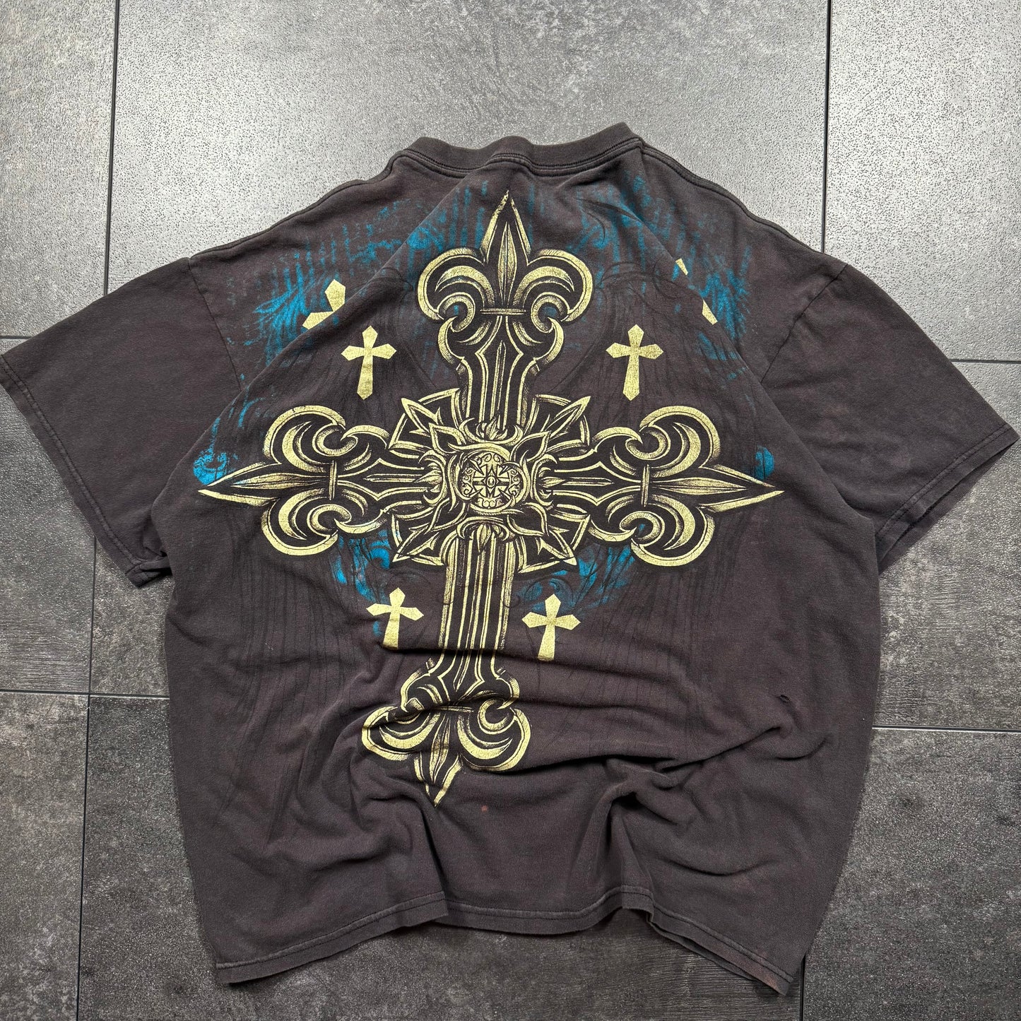 Y2K MMA ELITE Grunge Cross Tshirt (XL)