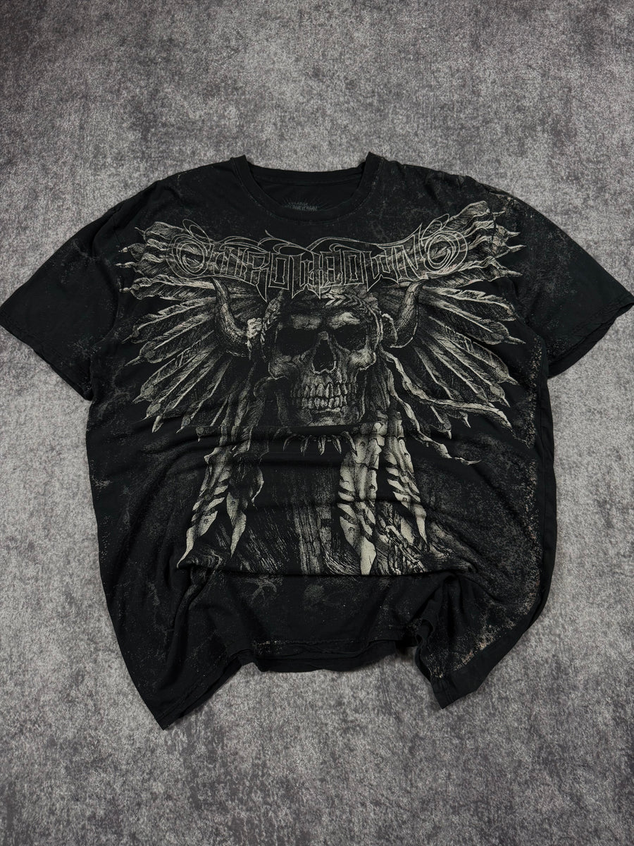 (rare) 2000s throwdown x affliction shirt (XL)