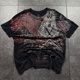 (rare) 2000s Black Rhinestone Shirt (XL)