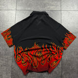 Y2K Sapphire Lounge Flame Button-Up Shirt (XL)