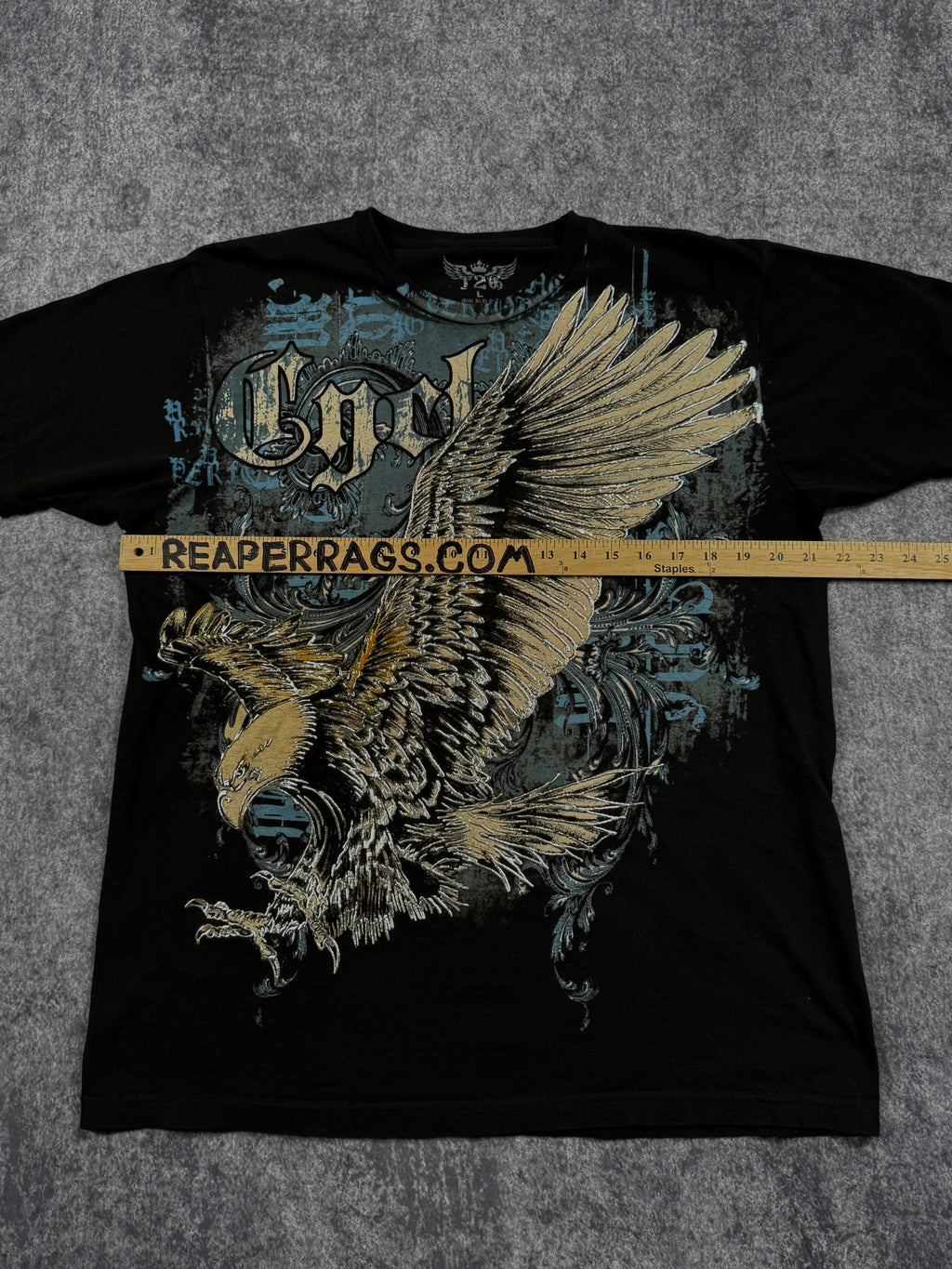 (rare) 2000s winged chrome shirt (L)