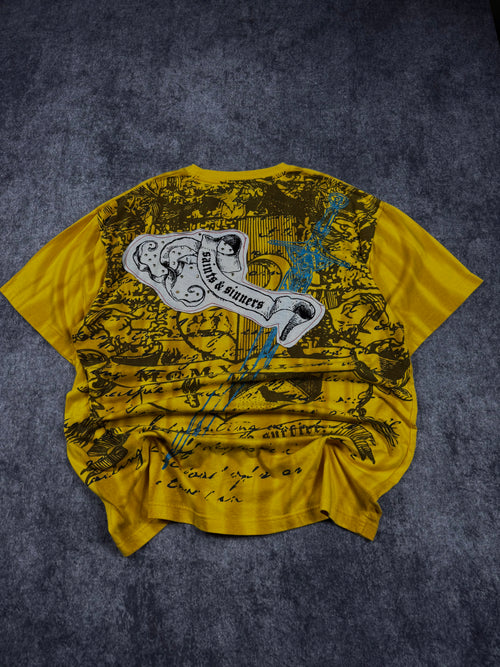 (rare) 2000s attitude gold shirt (XL)