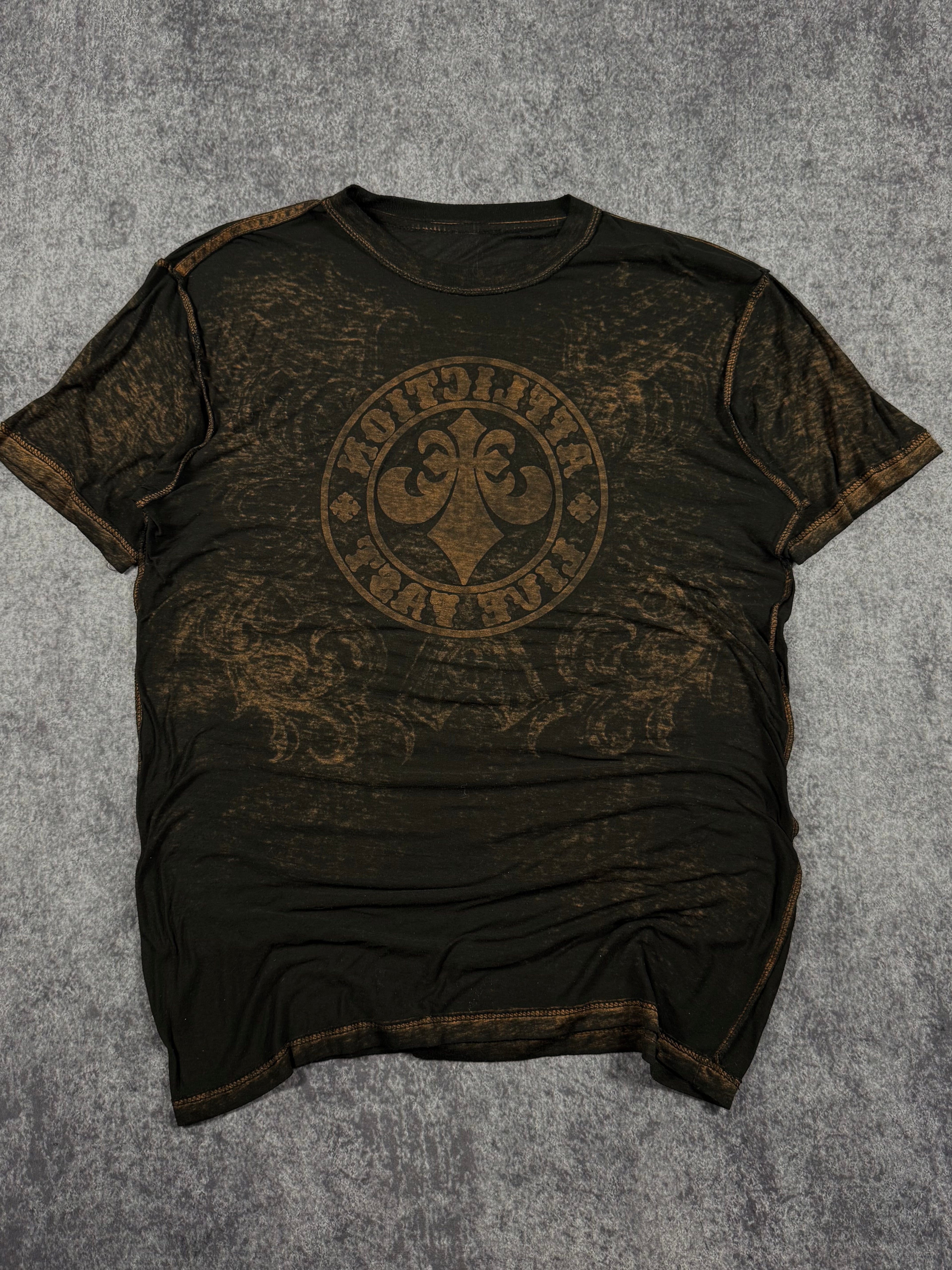 (rare) 2000s ultra thin reversible affliction shirt (L)