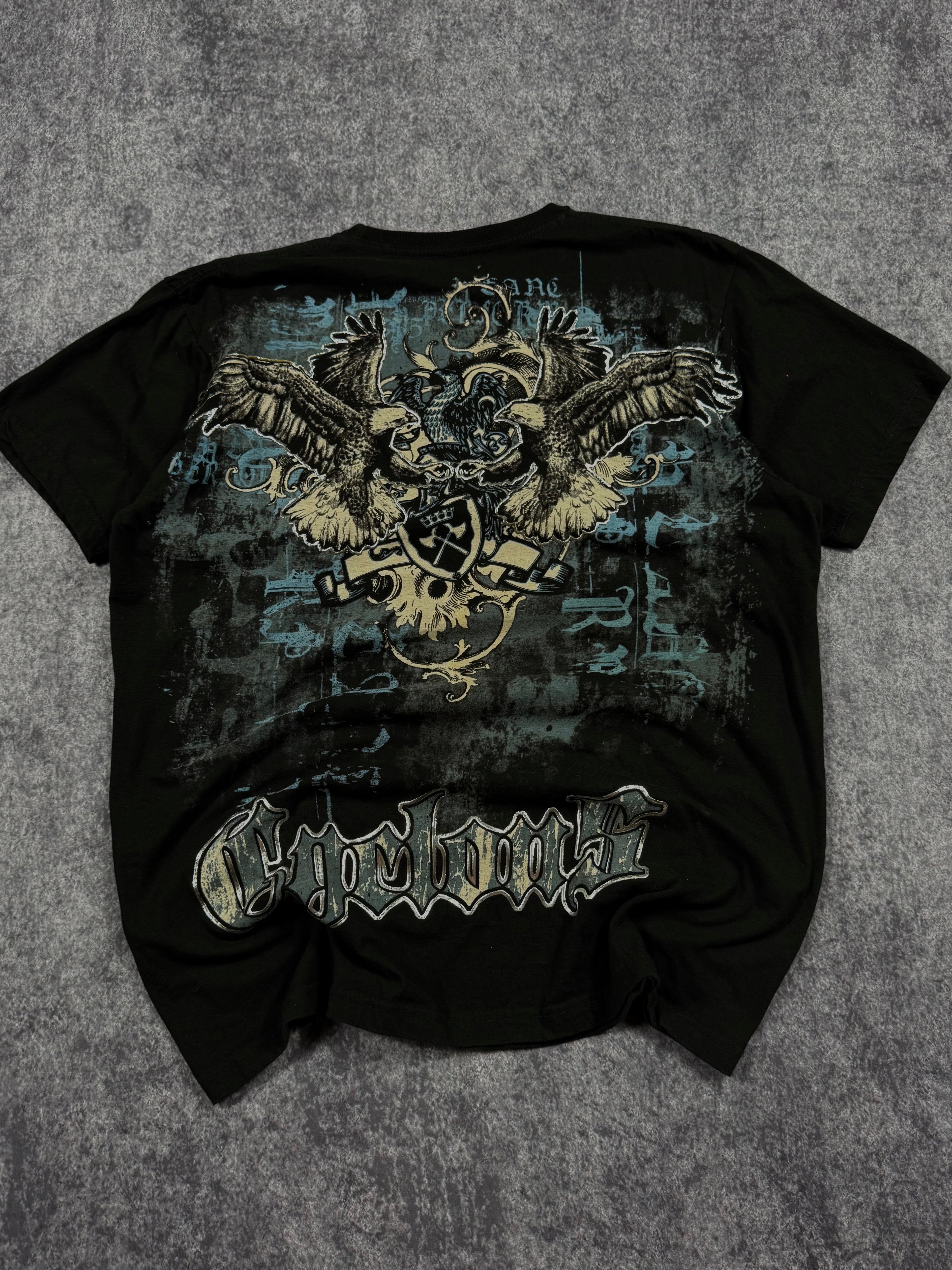 (rare) 2000s winged chrome shirt (L)