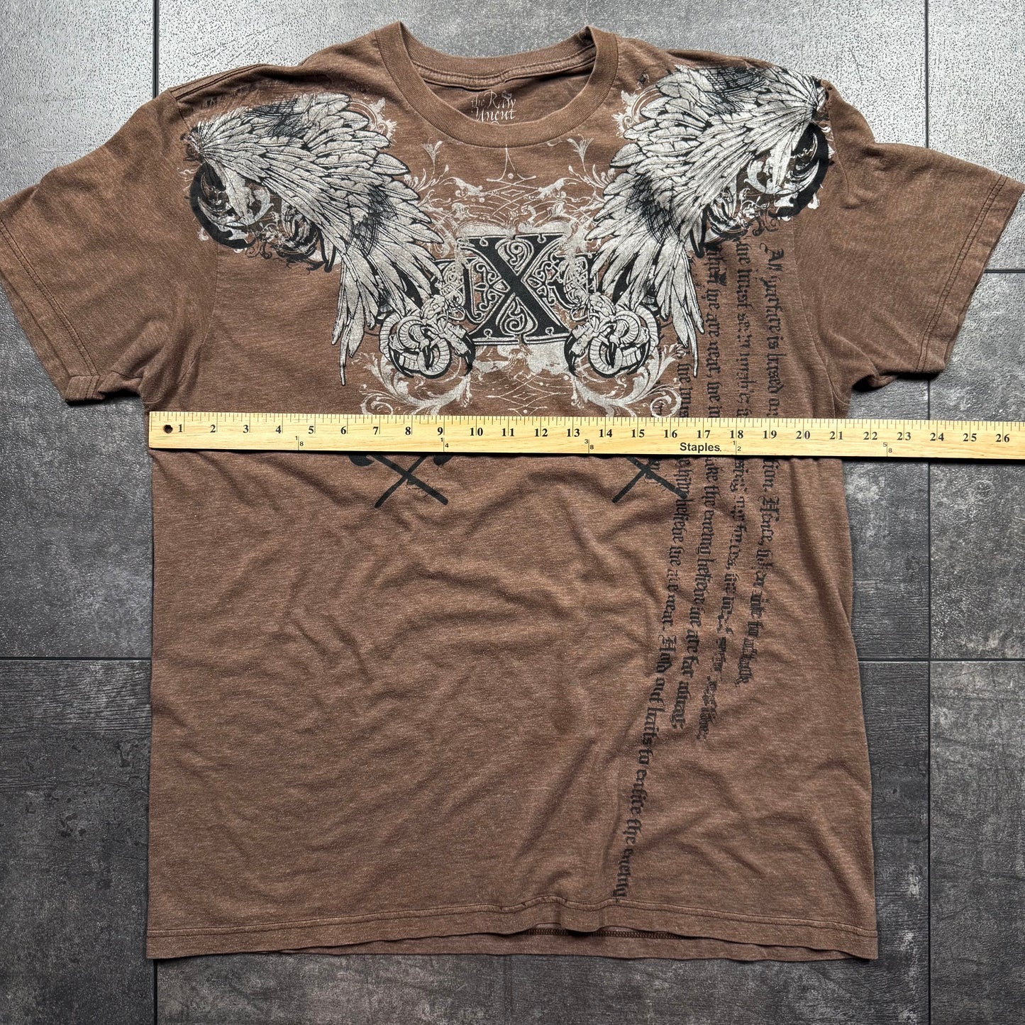 Y2K Affliction Style Raw Uncut Grunge Tshirt (L)