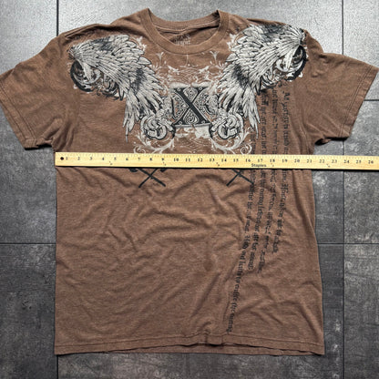 Y2K Affliction Style Raw Uncut Grunge Tshirt (L)