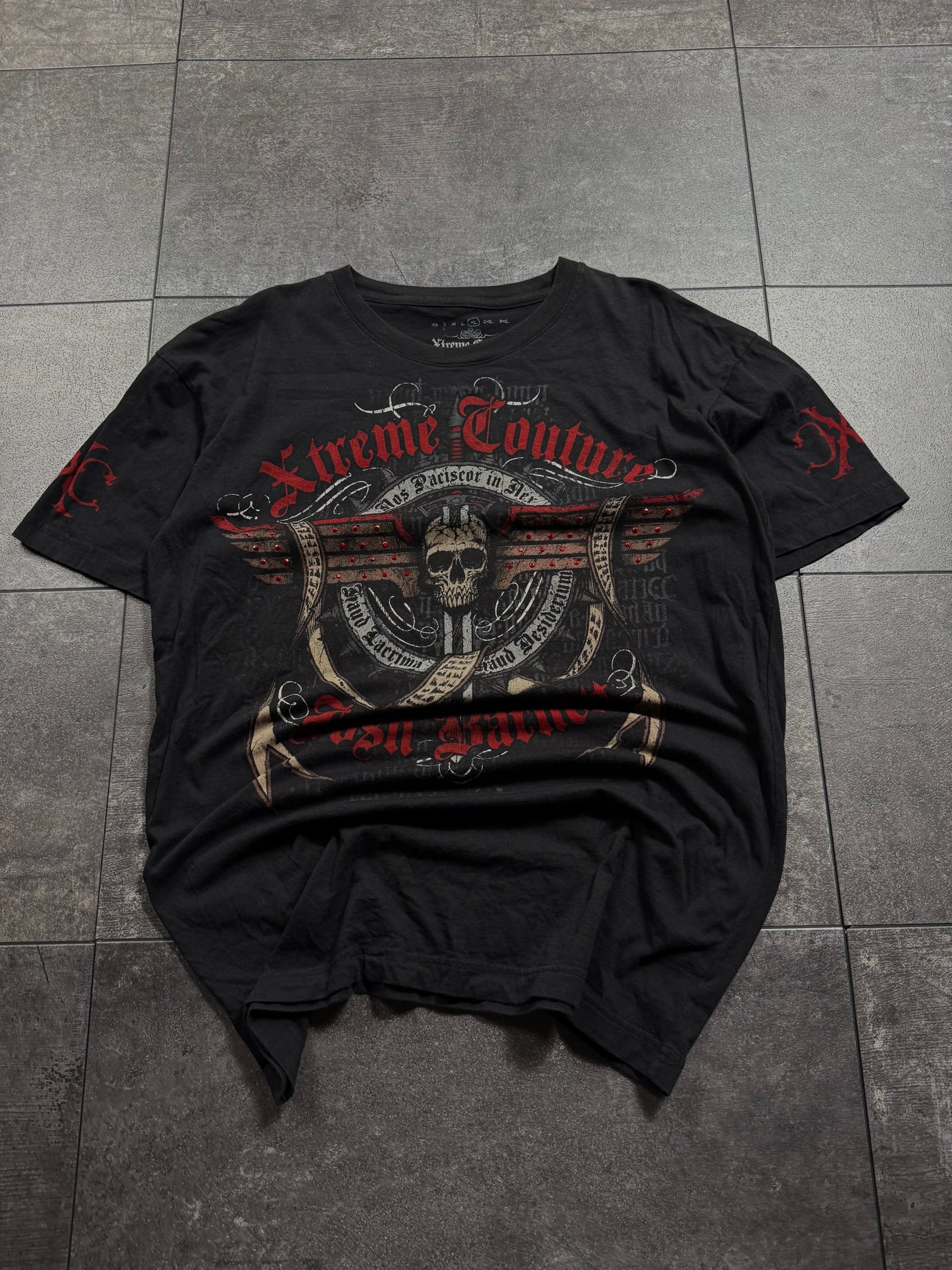 (rare) 2000s xtreme couture x josh barnett rhinestone shirt