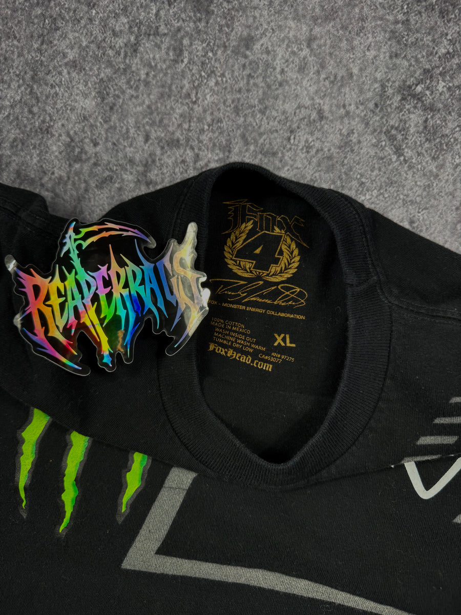 (rare) 2000s monster energy x fox racing shirt (M)