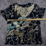 (rare) 2000s christian audigier x compton rhinestone shirt (L)