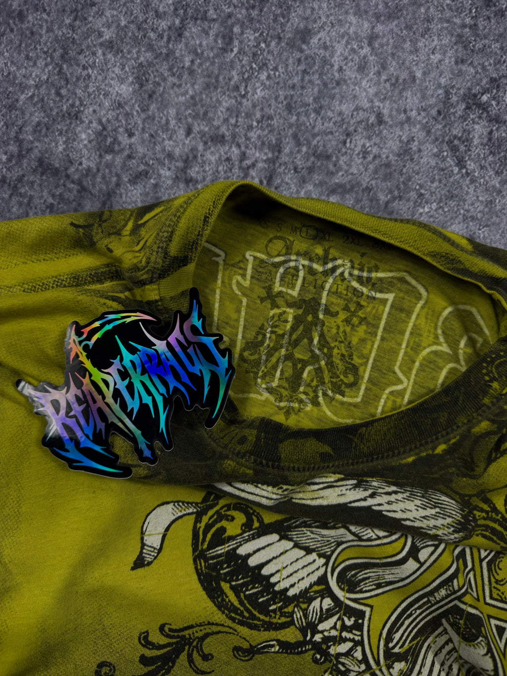(rare) 2000s archaic x affliction shirt (L)