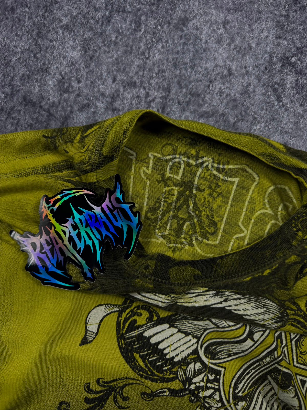(rare) 2000s archaic x affliction shirt (L)