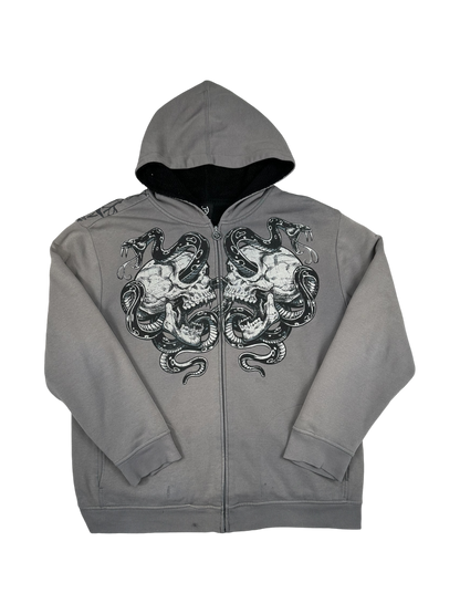 Sinister Skull Zip-Up Hoodie (L)