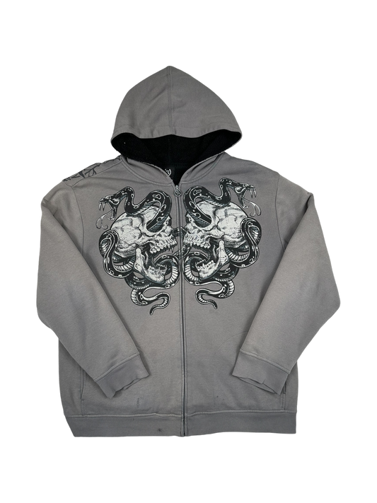 Sinister Skull Zip-Up Hoodie (L)