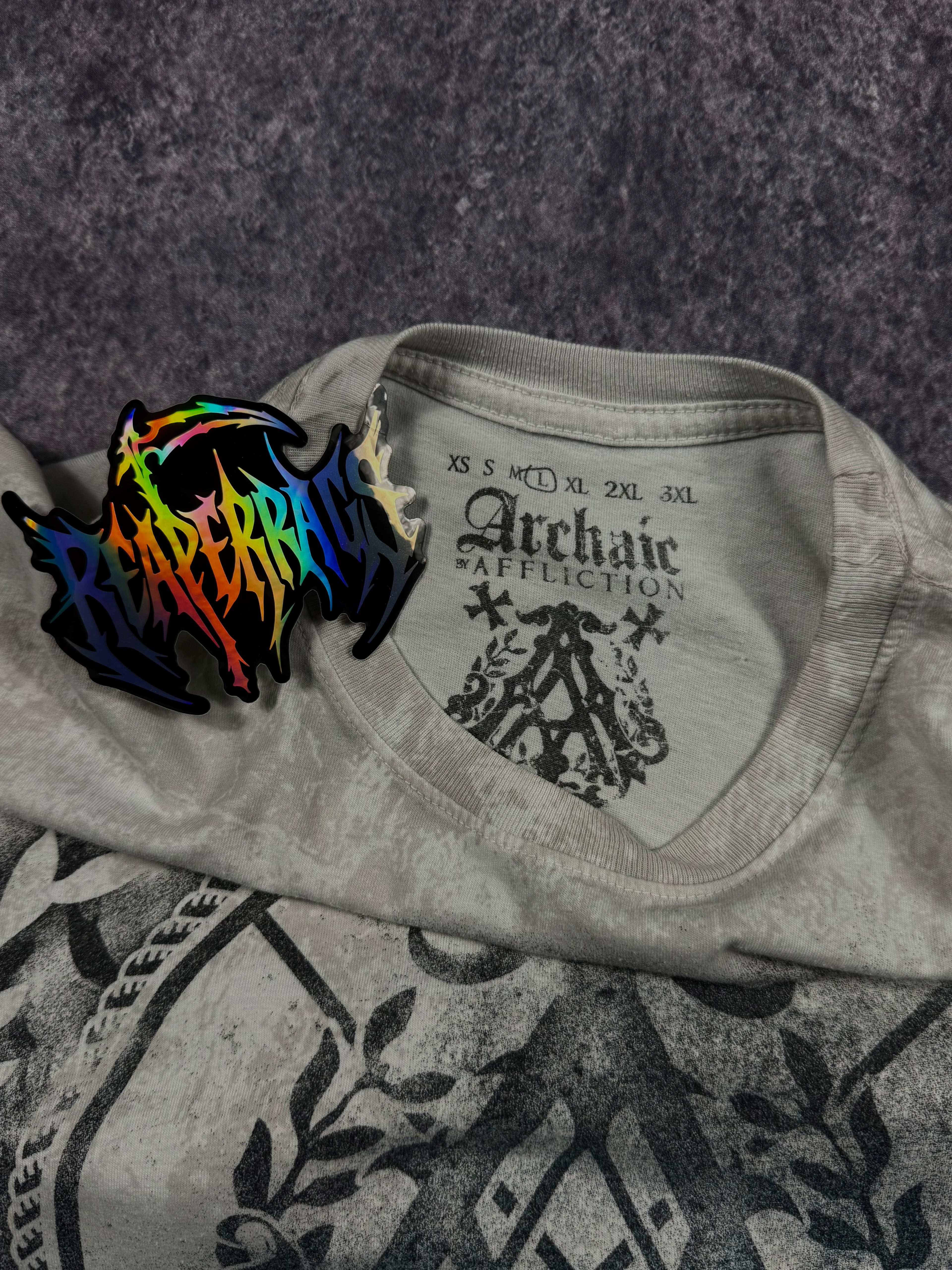 (rare) 2000s archaic x affliction shirt (L)