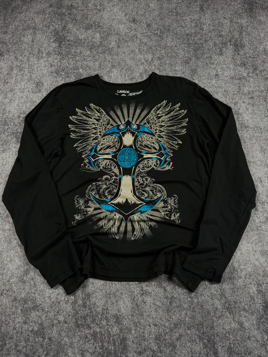 (rare) 2000s carbon chrome long sleeve shirt (M)