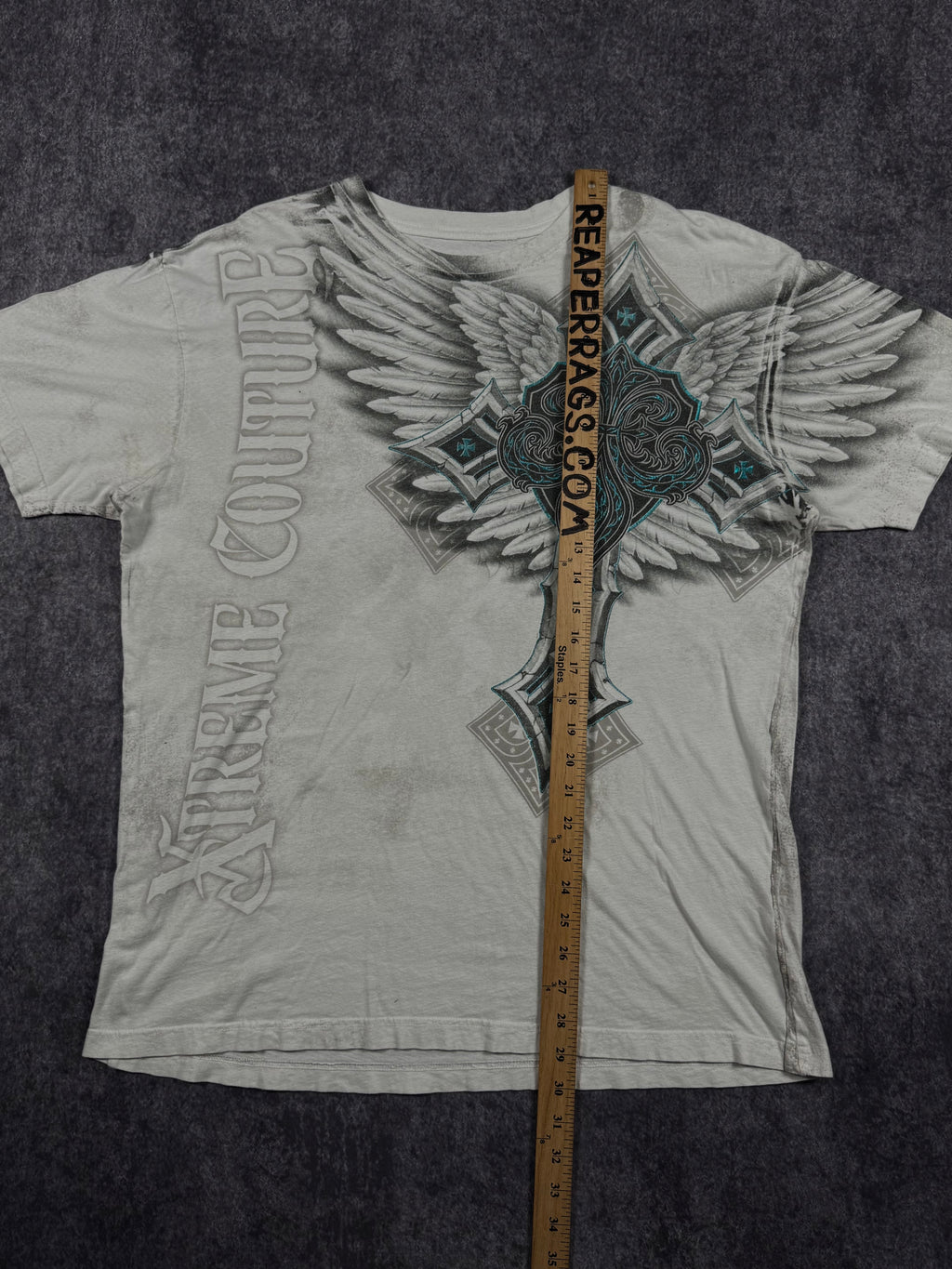 (rare) 2000s xtreme couture chrome shirt (XL)