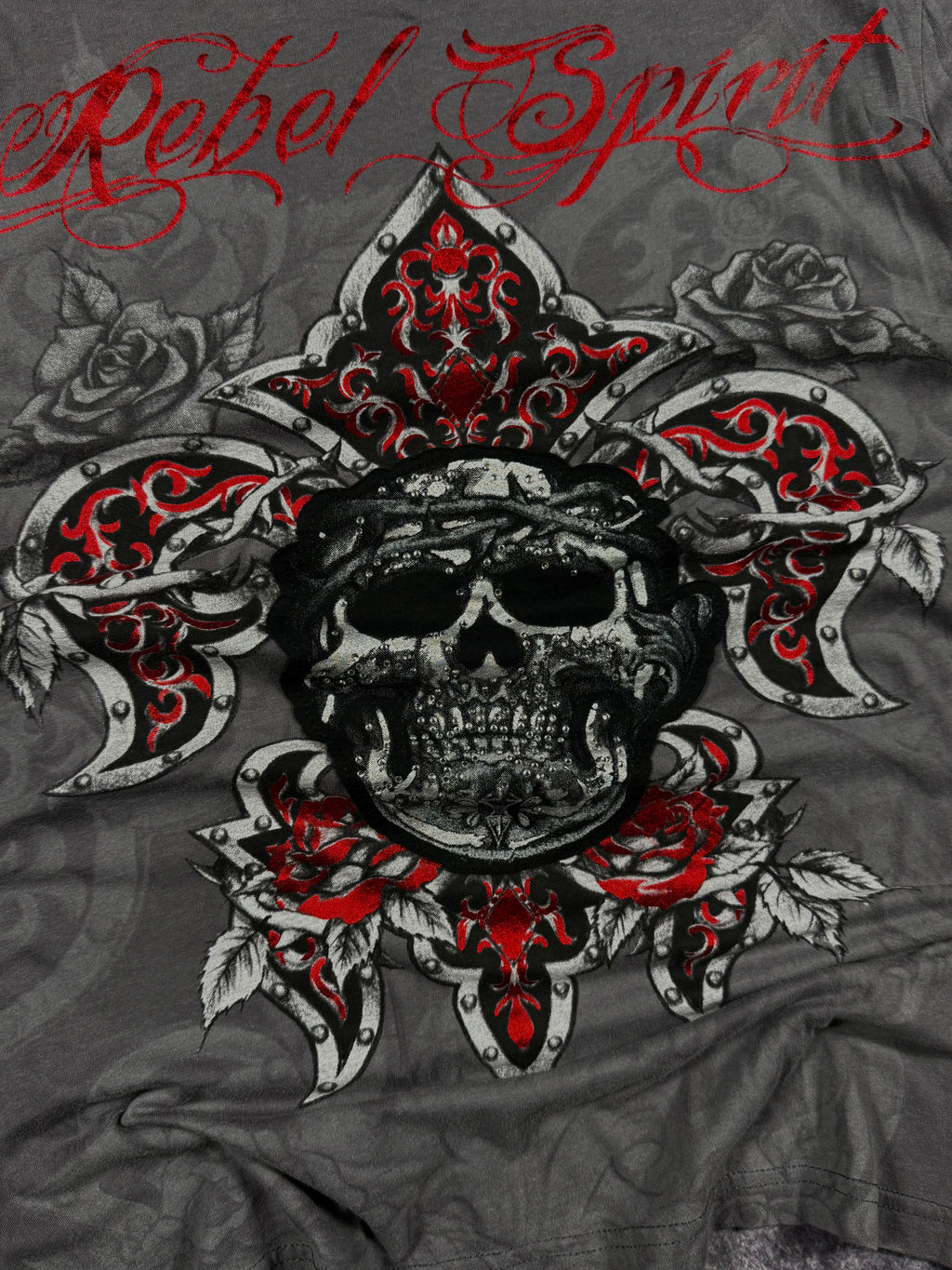 (rare) 2000s rebel spirit studded shirt (L)