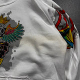 Deadstock 2000s Rhinestone Skull Hoodie (XXL)