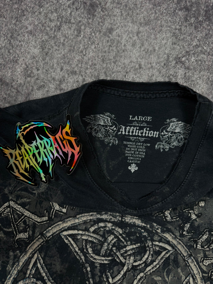 (rare) 2000s affliction chrome shirt (L)