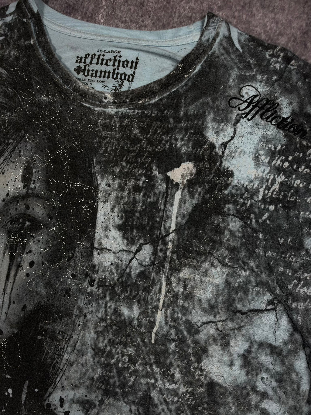 (GRAIL) 2000s CHROME AFFLICTION x BAMBOO SHIRT (XXL)
