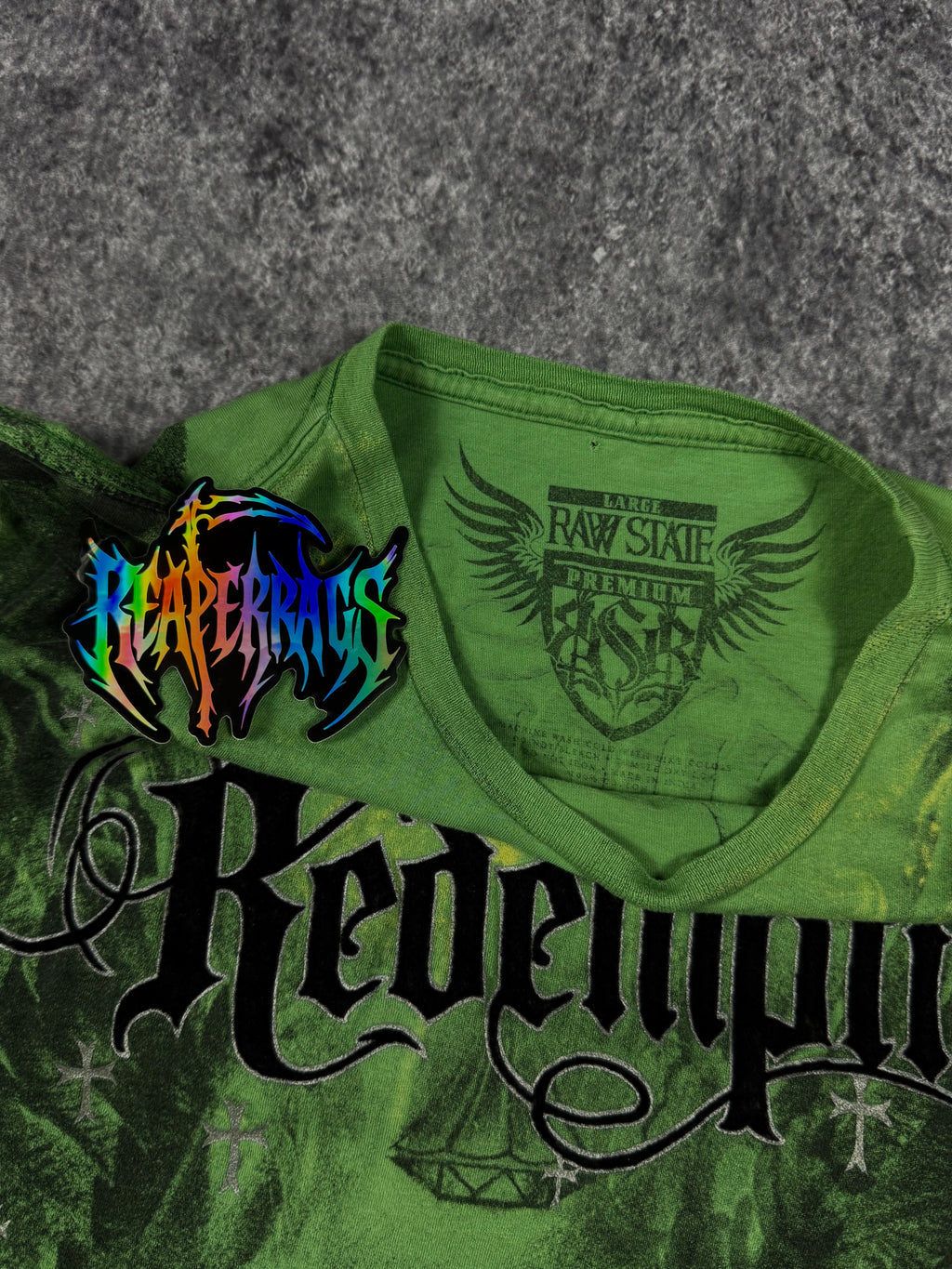 (rare) 2000s raw state chrome shirt (M)