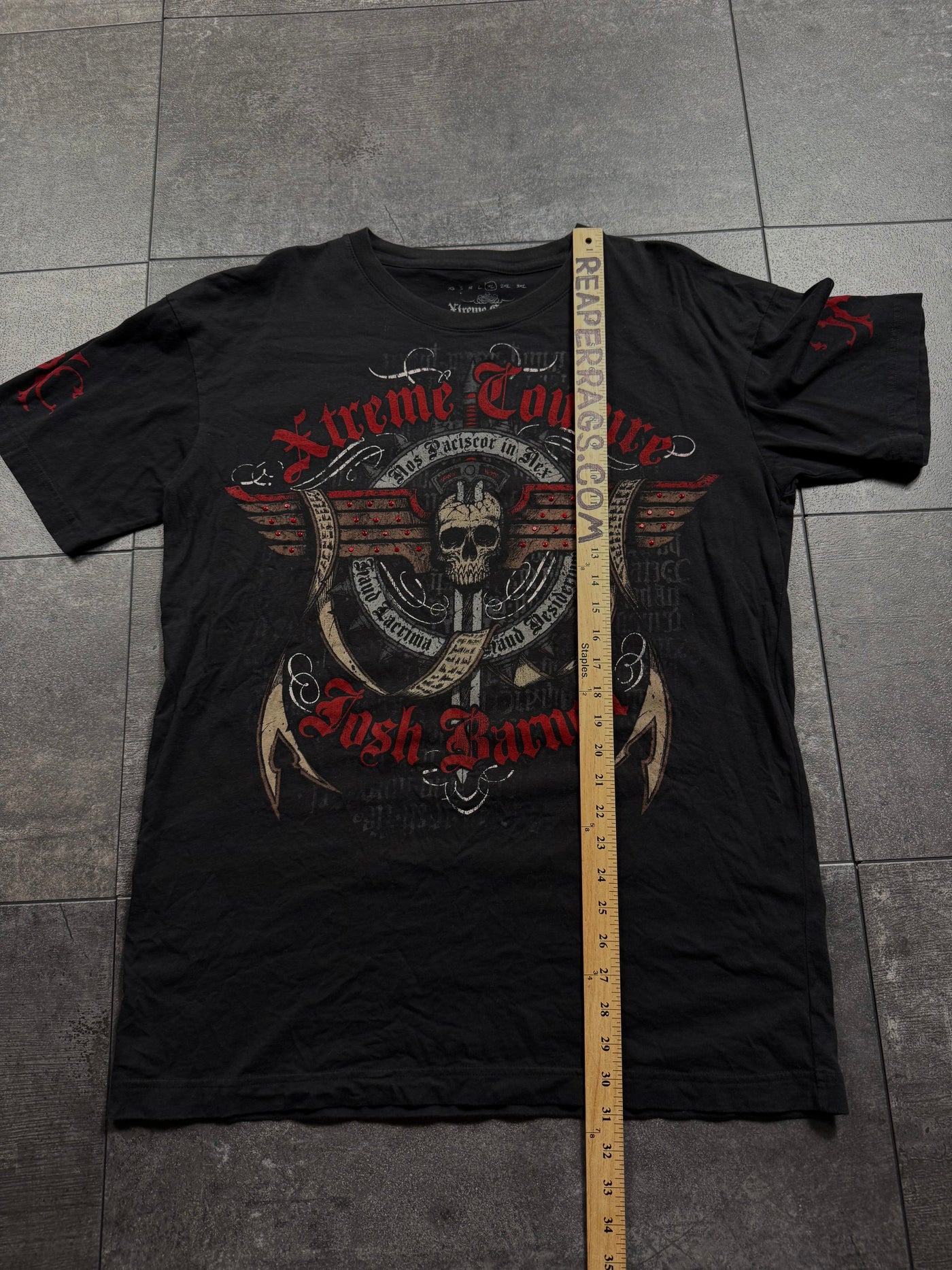 (rare) 2000s xtreme couture x josh barnett rhinestone shirt