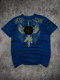 (rare) 2000s raw blue chrome shirt (XL)