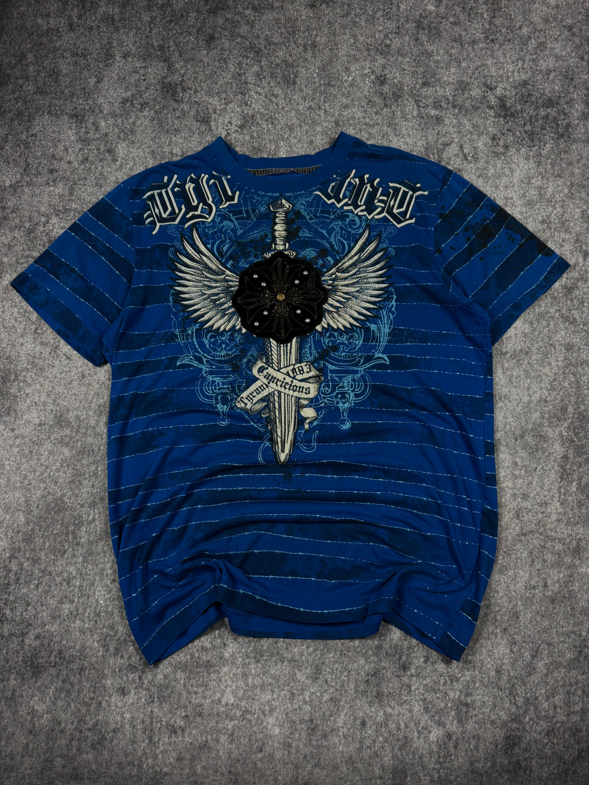 (rare) 2000s raw blue chrome shirt (XL)
