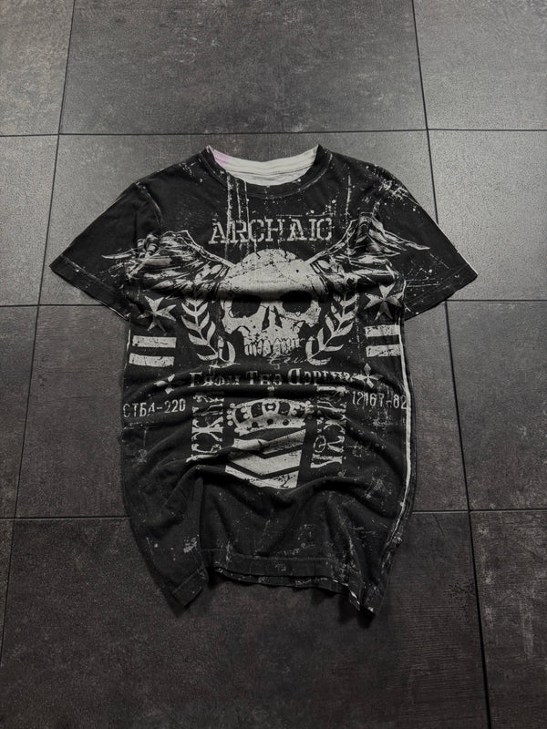 2000s archiac x affliction shirt (xxs)