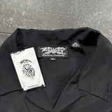 Y2K Sapphire Lounge Flame Button-Up Shirt (XL)