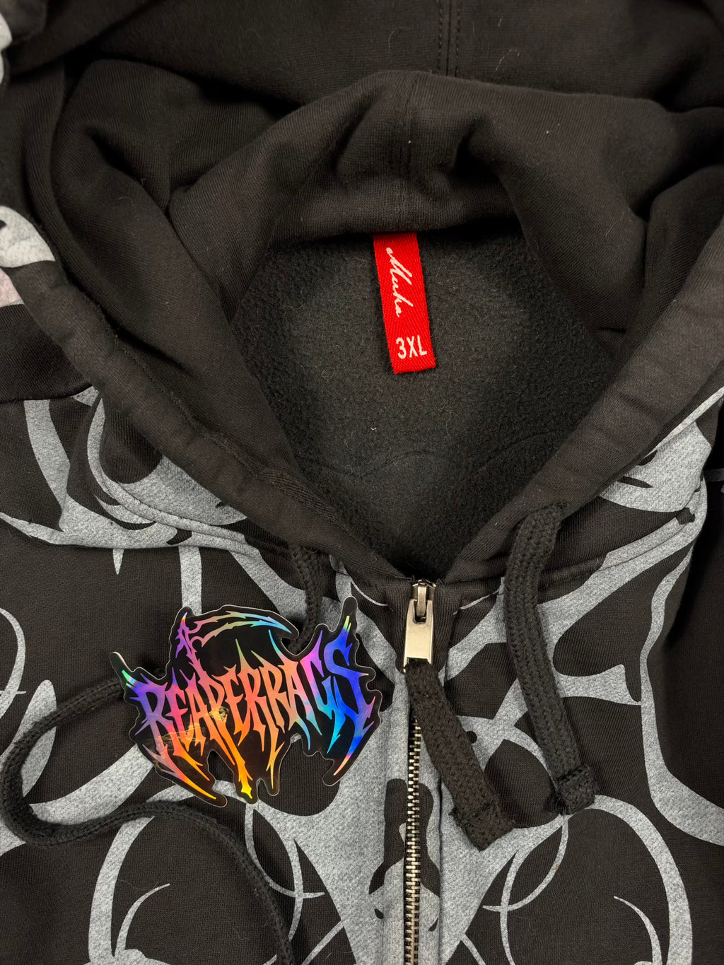 (GRAIL) 2000s RHINESTONE CYBER SIGILISM HOODIE (XL)