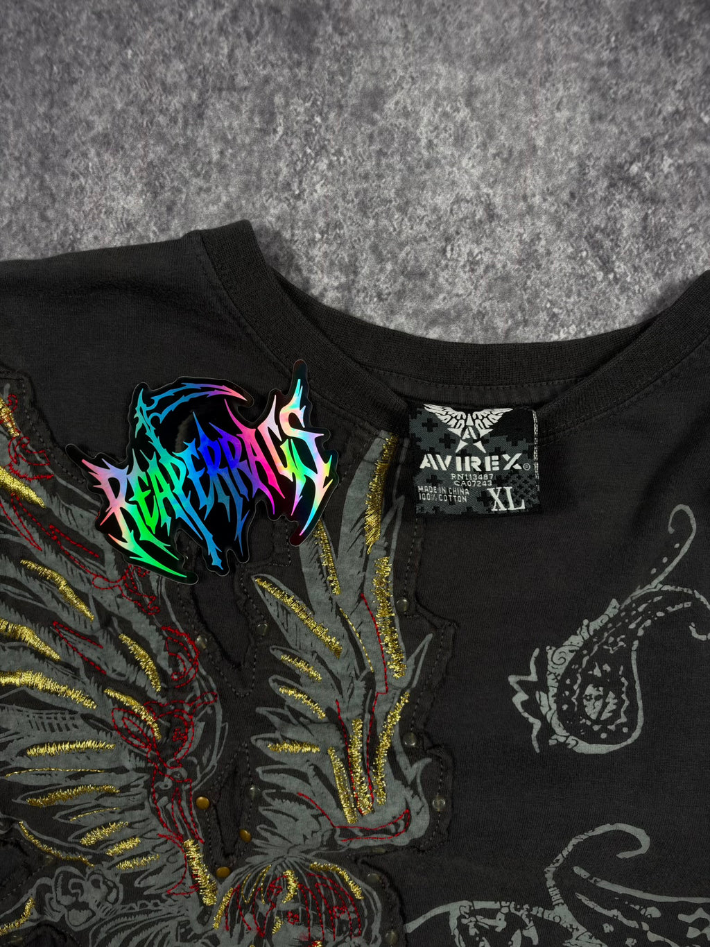 (RARE) 2000s EMBROIDERED AVIREX SHIRT (XL)