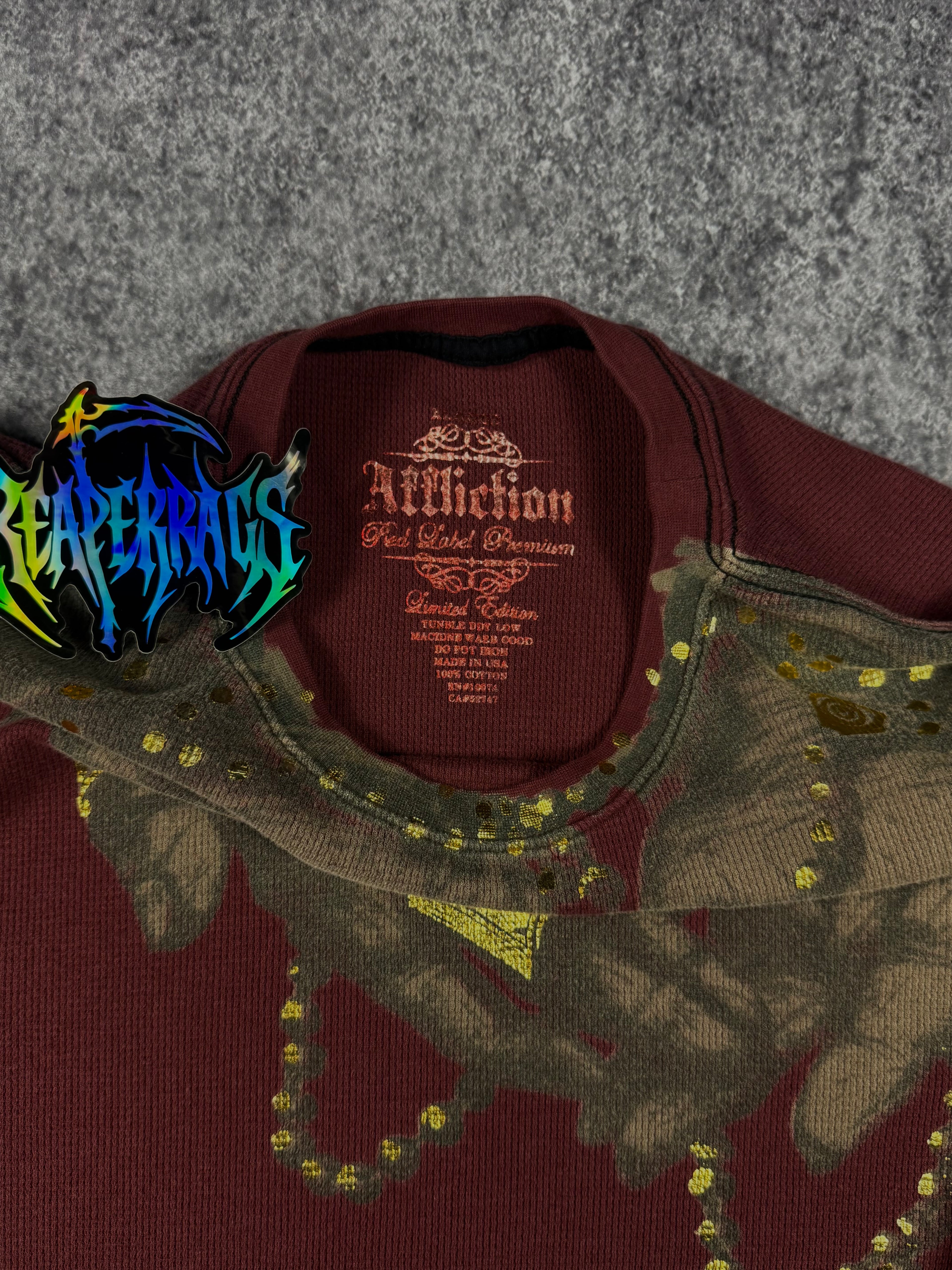 (rare) 2000s affliction x ozzy osbourne thermal (L)