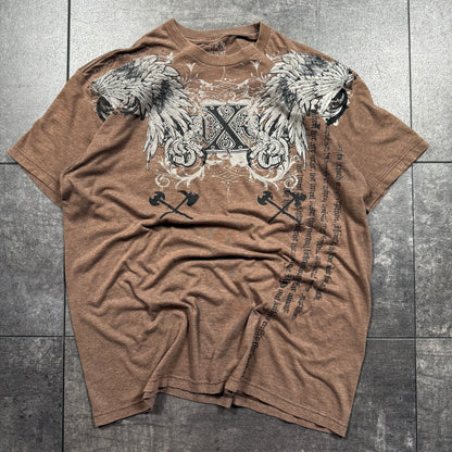 Y2K Affliction Style Raw Uncut Grunge Tshirt (L)