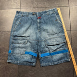 2000s MARITHE FRANCOIS GIRBAUD SHUTTLE STRAP JORTS (38)
