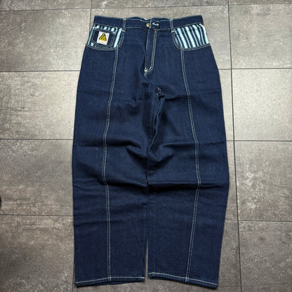 Y2K JNCO Style LA GATE Wide Leg Baggy Jeans (38x30)