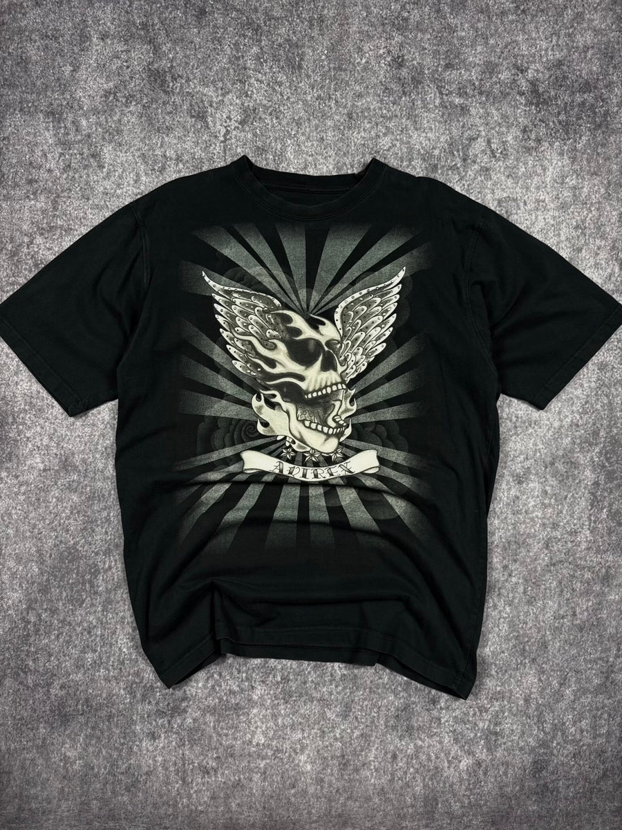 (RARE) 2000S AVIREX RHINESTONE SHIRT (L)