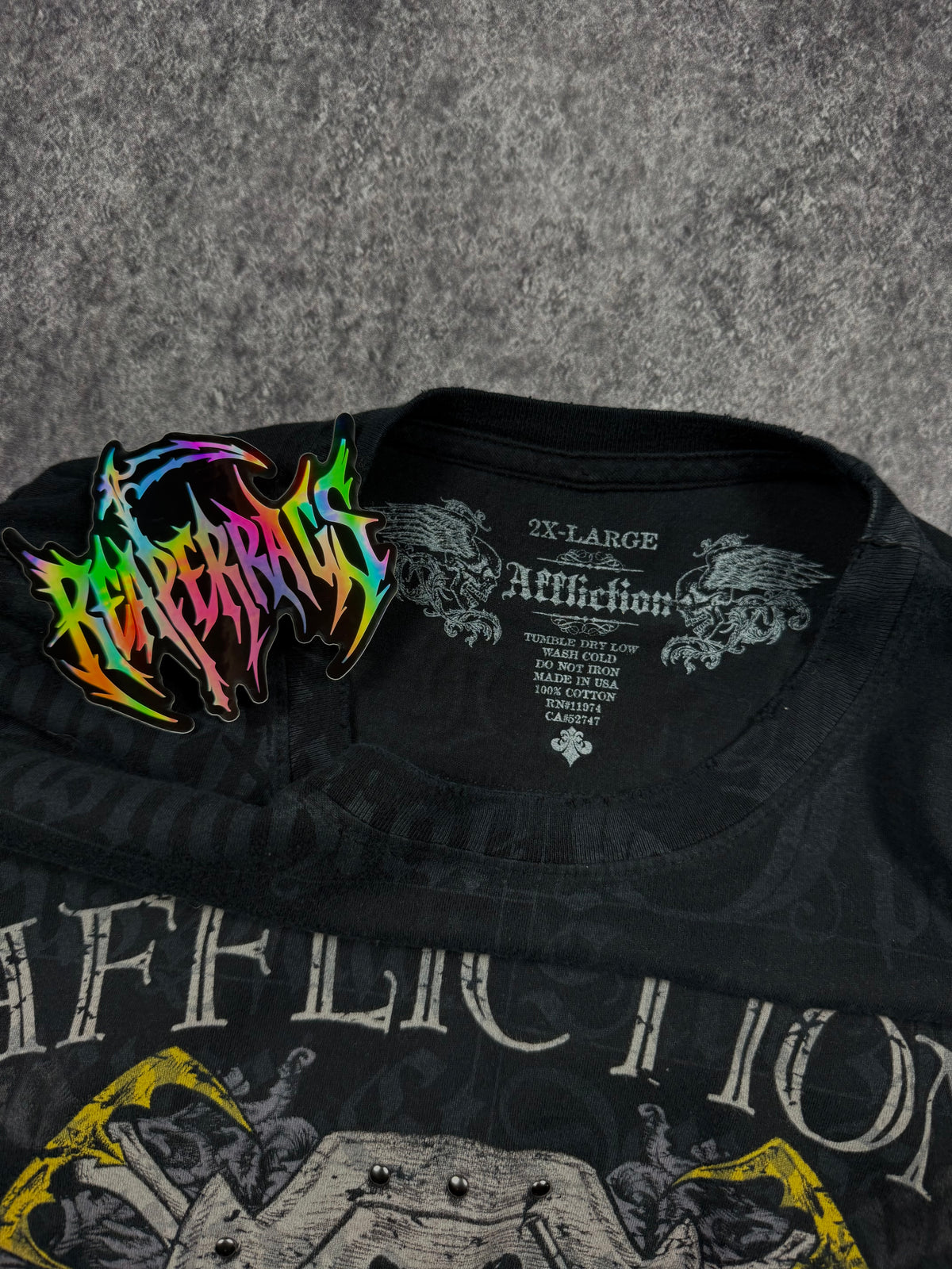 (rare) 2000s affliction studded shirt (XXL)