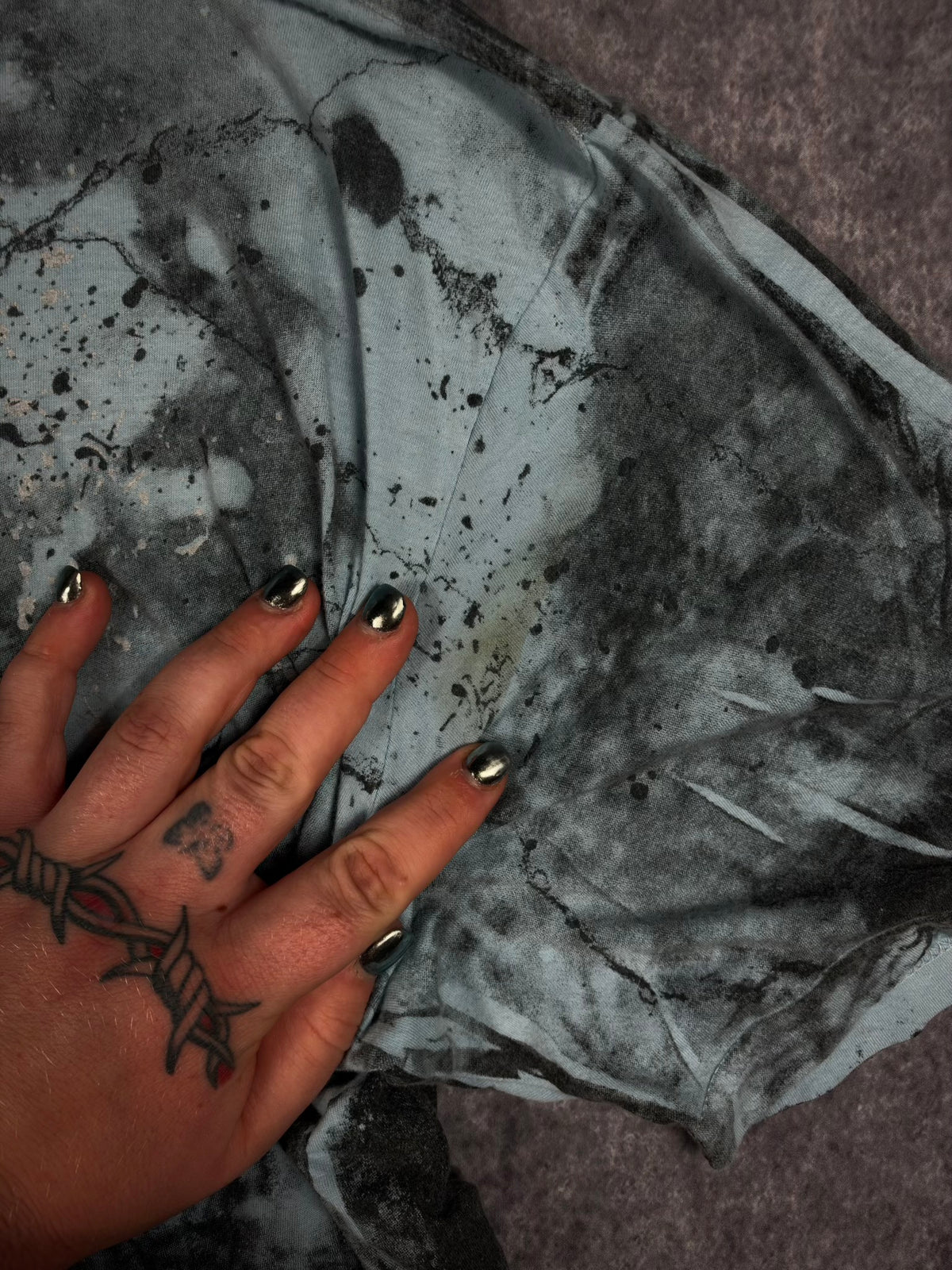 (GRAIL) 2000s CHROME AFFLICTION x BAMBOO SHIRT (XXL)