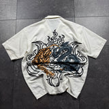 2000s Dragon Button Up Shirt (XXL)