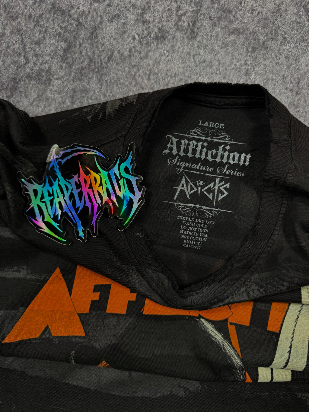 (rare) 2000s affliction x the adicts shirt (L)