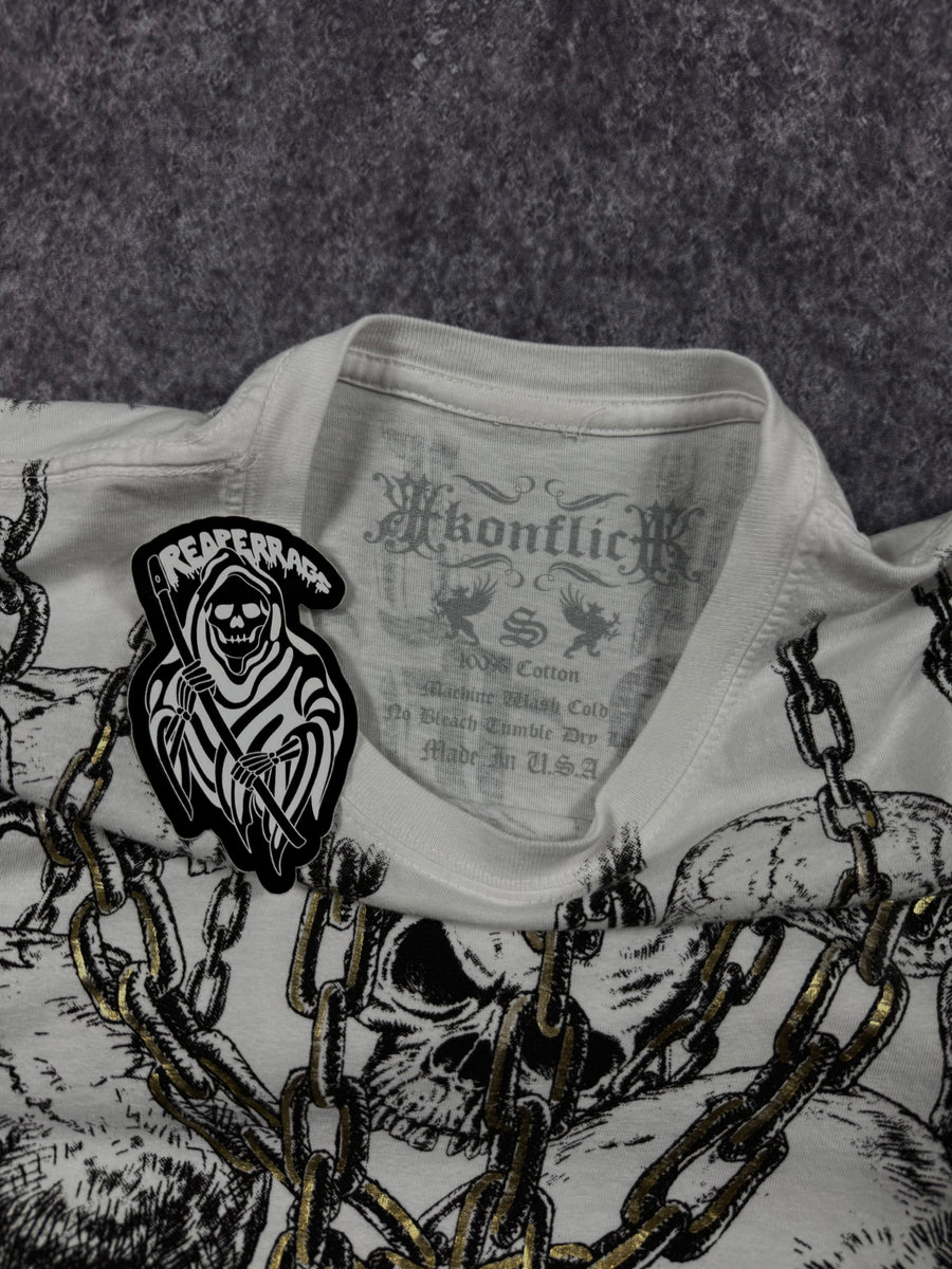 (rare) 2000s Konflic chrome shirt (S)